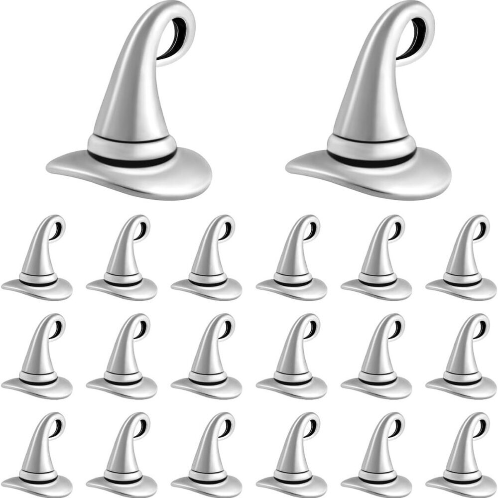 20Pcs Witch Hat Charms Pendants Alloy Vintage Jewelry Findings Pendants for DIY